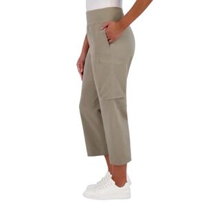 Sage Collective Textured Cargo Capri In Khaki